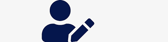 Symbol einer Person, die einen Stift hält und schreibt oder editieren zeigt.