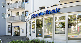 Sparda-Bank branch from the outside with glass front